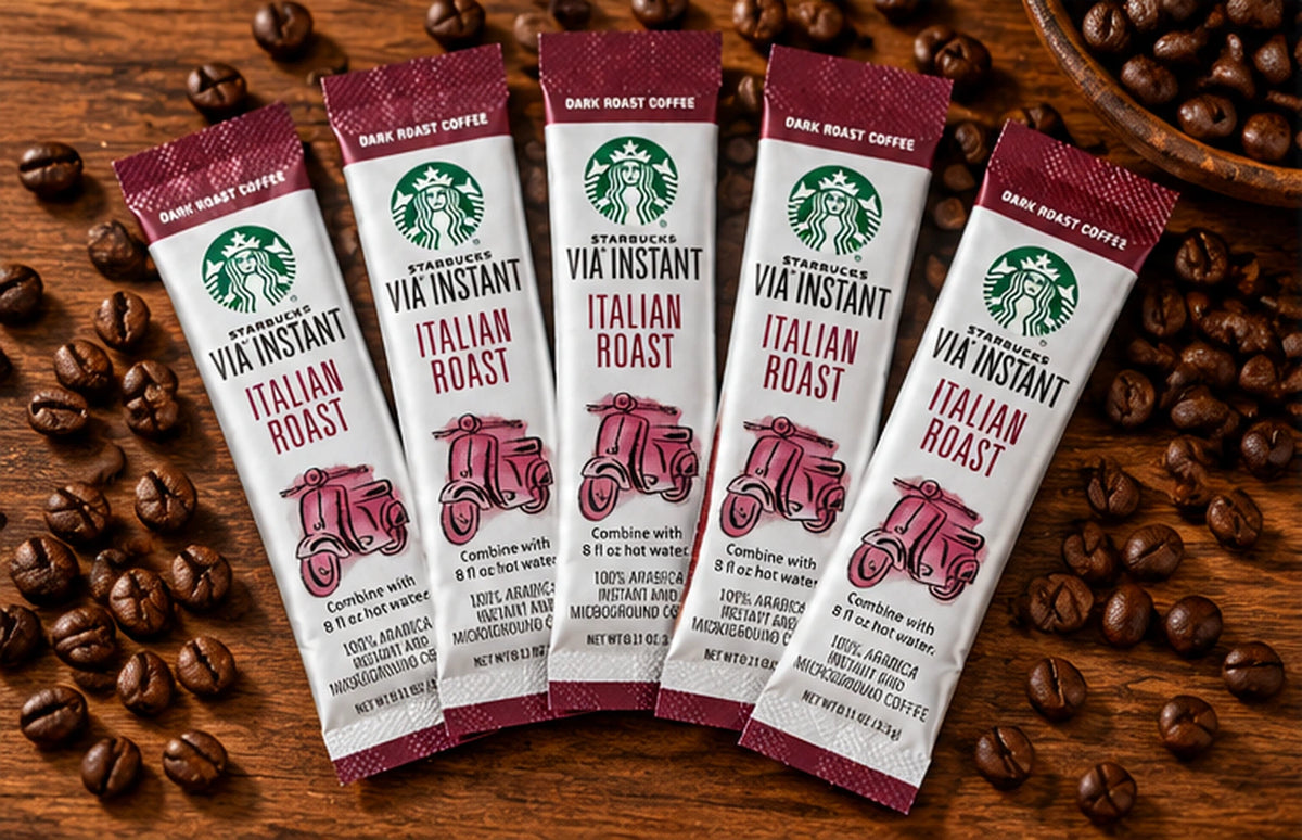 Starbucks VIA Instant Italian Roast Dark Roast Coffee — 100 Single-Serve Packets