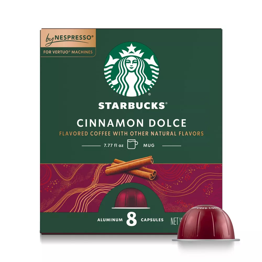 Starbucks Cinnamon Dolce Nespresso Vertuo Coffee Capsules — 64 Count (8 Boxes)