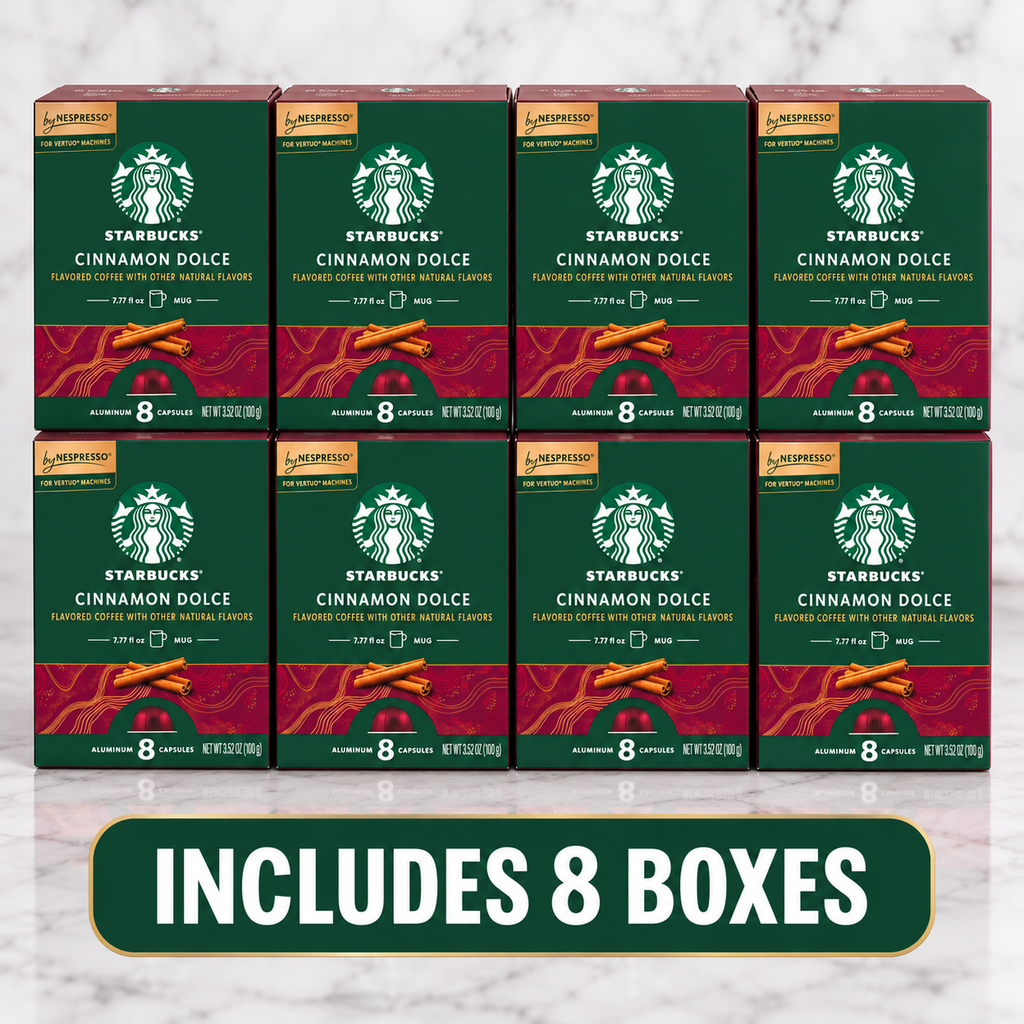 Starbucks Cinnamon Dolce Nespresso Vertuo Coffee Capsules — 64 Count (8 Boxes)