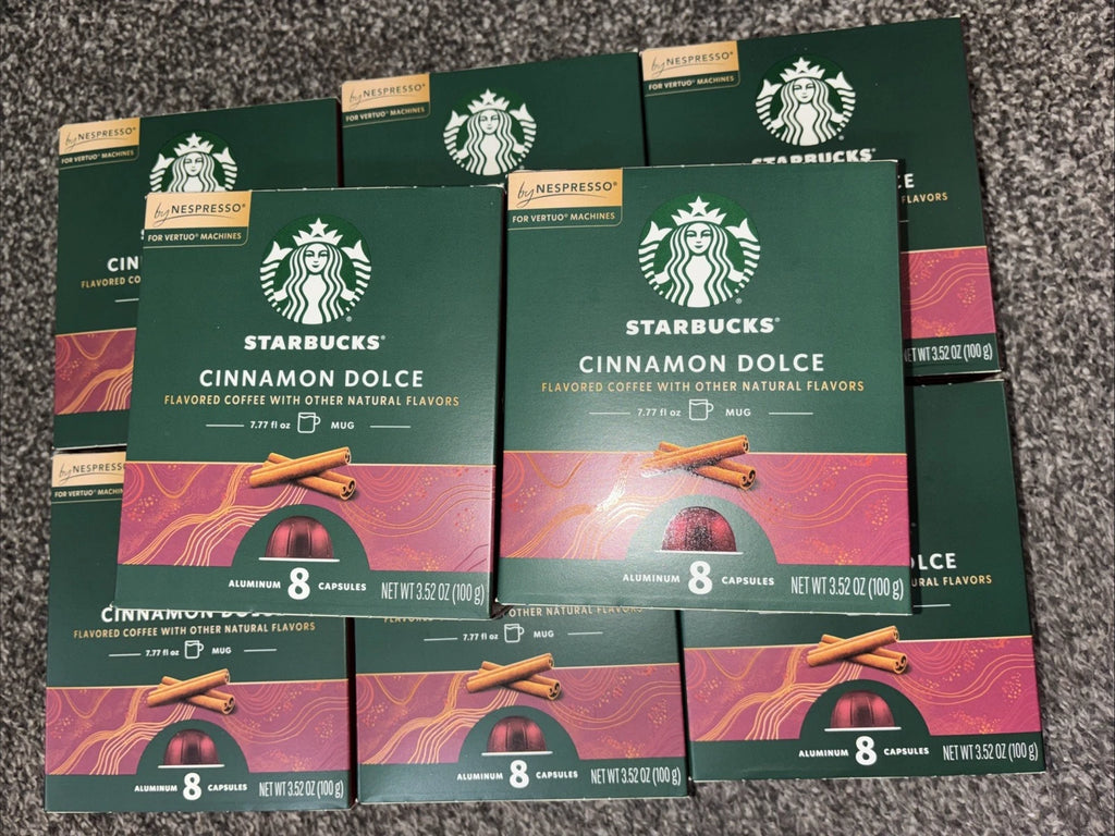 Starbucks Cinnamon Dolce Nespresso Vertuo Coffee Capsules — 64 Count (8 Boxes)