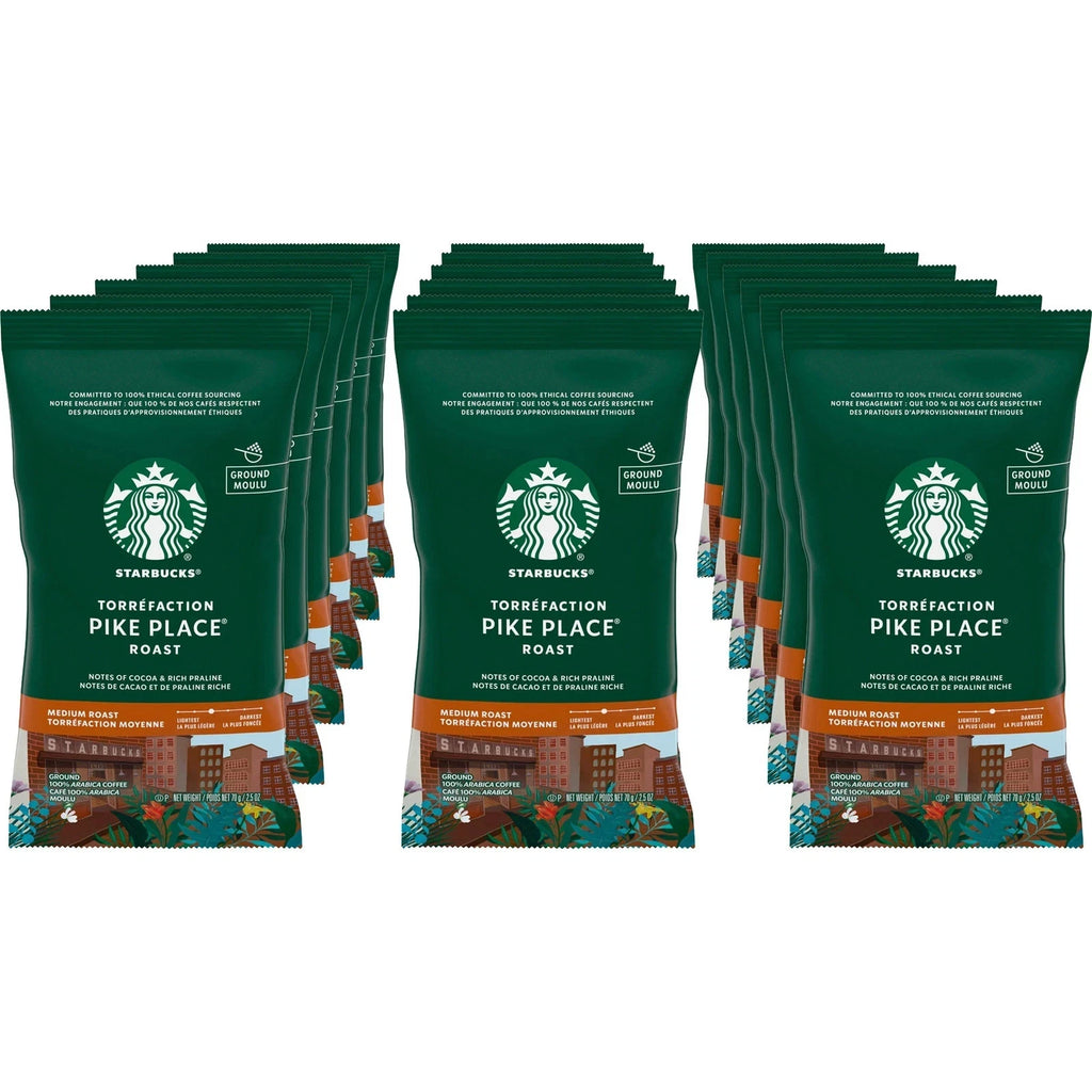 Starbucks Pike Place Ground Coffee — 36 Single-Pot Packets (2.5 oz Each)