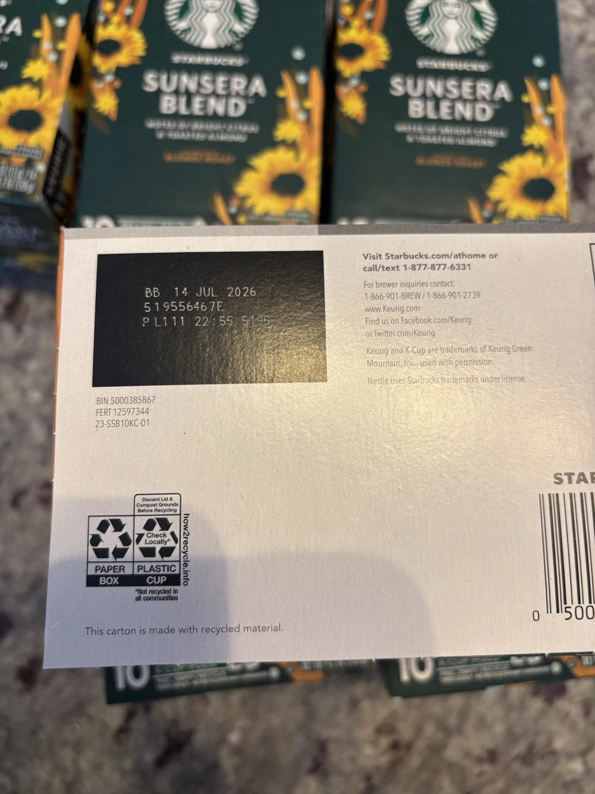Starbucks Sunsera Blend Blonde Roast K-Cup Coffee Pods — 60 Count (6 Boxes)