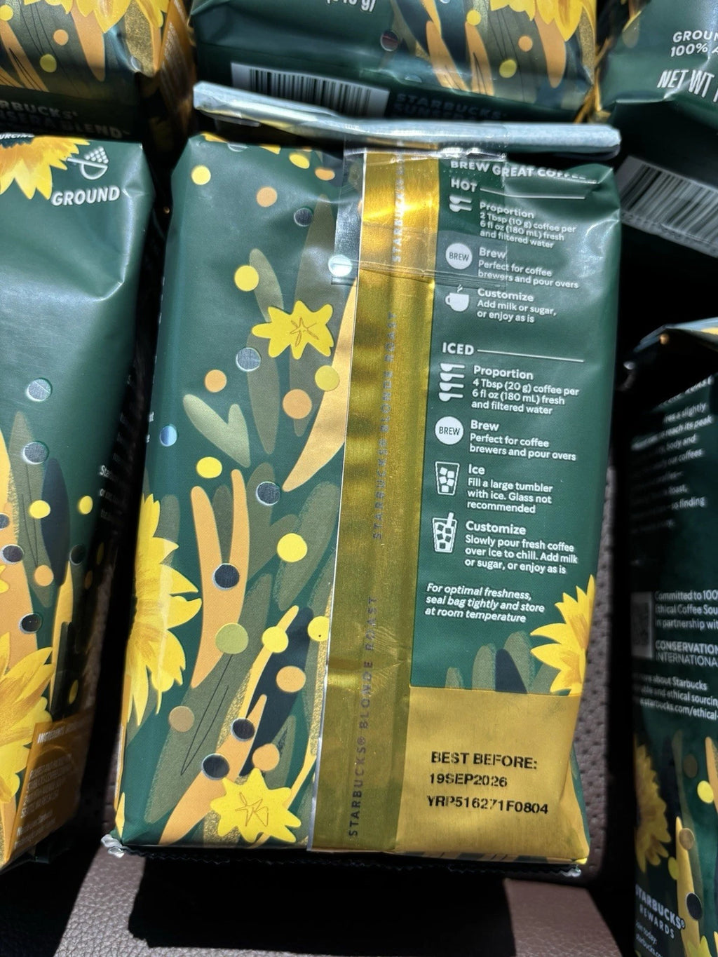 Starbucks Sunsera Blend Blonde Roast Ground Coffee — 72 oz (6 × 12 oz Bags)