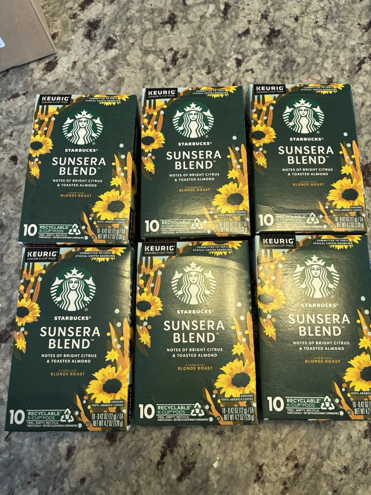 Starbucks Sunsera Blend Blonde Roast K-Cup Coffee Pods — 60 Count (6 Boxes)